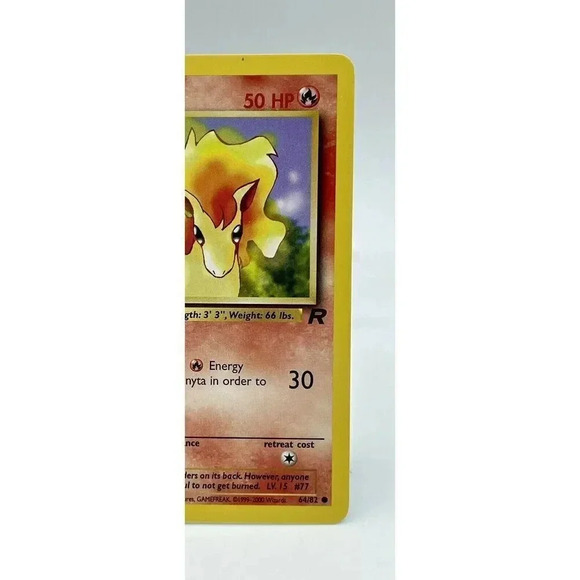 Ponyta 64/82 Team Rocket Pokemon TCG Card Non Holo Vintage 2000 LP - Picture 3 of 6